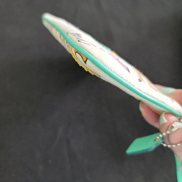 Coach Poppy Signature & Multi-Color Zippered Wristlet - Picture 4 of 14